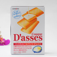 日本进口 三立白巧克力夹心薄酥饼干105g(14枚)