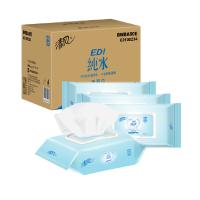清风 (APP) 湿巾 洁肤柔湿巾 EDI纯水系列 80片*4包 (整箱销售)(建行)
