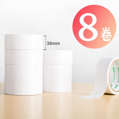 得力(deli)30415 双面胶胶带/胶水/胶棒 棉纸双面胶带 宽36mm*10y(8卷/袋)