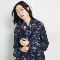 鄂尔多斯 | ERDOS春夏真丝印花舒适透气女式衬衫