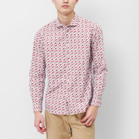 鄂尔多斯 | ERDOS春夏纯棉印花翻领长袖男式衬衫
