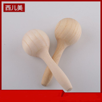 音乐教学教具 奥尔夫打击乐器 儿童原木沙锤一对