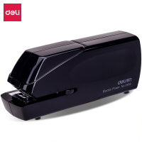 得力(deli)双电源电动订书机 电子自动装订订书器 适配24/6或26/6订书钉 办公用品 黑色0489.