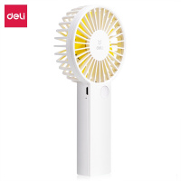 得力(deli)USB小电风扇 迷你便携式手持小风扇可 充电带挂绳 三挡风速 白色85801.