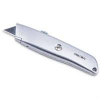 得力(deli)铝合金T型刀片美工刀 装修工具刀(适用切割塑料墙纸等) 银色2100.
