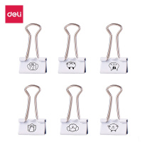 得力(deli)6只25mm印花长尾夹 票据夹燕尾夹票据夹子.