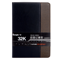 广博(GuangBo) GBP0647 笔记本 (WB)棕黑32K120张 拼皮商务皮面记事本 记事薄 单位:本