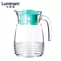 乐美雅全钢化玻璃冷水壶耐热玻璃水壶泡茶壶花茶果汁饮料壶 海岸线钢化鸭嘴壶带盖1000ML L4075
