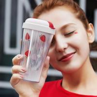 Face水杯女 夏季户外便携吸管杯子 网红男女士学生防漏塑料随手水杯