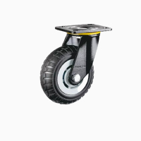 常成 C12-6寸平底活动重型灰芯黑色发泡脚轮 万向轮 4个装/套 C12-22150-102D