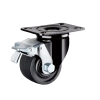 常成 L1-3寸单刹黑色尼龙PA轮轻低重心万向轮承重400KG 18个/箱 L1-22D75-52D