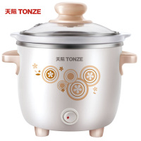 天际(TONZE)电炖锅家用陶瓷煮粥神器煲汤宝宝燕窝小炖盅bb煲1-2人0.6L升煮粥轻音煲汤母婴款DDG-7AD