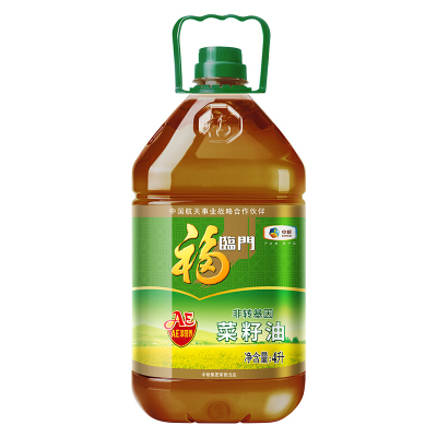 中粮福临门非转基因AE营养压榨菜籽油4L/桶风味营养菜籽食用油