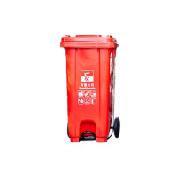 诚信达 加厚120L分类垃圾桶 脚踏款有害垃圾 红色