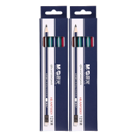 晨光(M&G) AWP30901 HB带橡皮头木杆三角抽条铅笔学生铅笔 笔杆混色 12支/盒