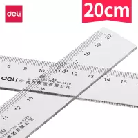 得力(deli) 6220 塑料直尺20cm小学生文具绘图制图工具透明直尺长尺工程测量塑料尺 10把/包