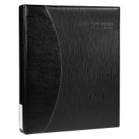 齐心(COMIX) A1613 易分类大容量商务名片册 4孔夹600枚 黑色