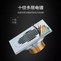 燕赵兄弟 全铜地漏AE5119 卫生间地漏 大流量加厚防堵 银色