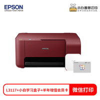 爱普生(EPSON)L3117 家用彩色墨仓式打印机&小白学习盒子套装(含半年增值会员) AI智能打印