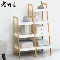 老竹匠简易落地多层室内置物架实木收纳架储物架客厅卧室落地花架杂物架层架楠竹货物架仓储家用