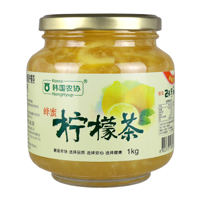 [进口]韩国农协蜂蜜柠檬茶水果茶1kg柚子茶冰糖柠檬膏泡水冲饮