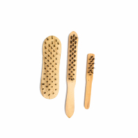 凯普森 钢丝刷不锈钢铜丝刷烧烤厨房清洁除锈核桃菩提文玩刷 三件套木柄钢丝刷