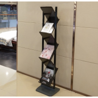企购优品 多层黑色金属双面杂志展示架