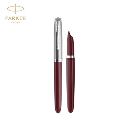 派克（PARKER）钢笔 51系列诺斯罗普红白夹墨水笔 不锈钢笔尖 书写F尖0.5mm