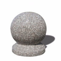 苏识花岗岩圆石球路障挡车石 芝麻灰50公分