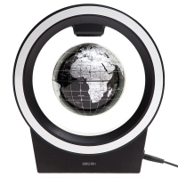 得力(deli)4寸创意磁悬浮地球仪 生日送礼礼品摆件 黑色