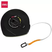得力(deli)30m耐用皮卷尺场盘式皮卷尺软尺测量尺子 黑色