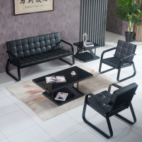 鑫丽乐 办公室茶几组合现代简约小户型接待会客沙发办公室铁艺三人位沙发茶几方几单人位三人位办公沙发组合