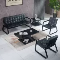 鑫丽乐 办公室茶几组合现代简约小户型接待会客沙发办公室铁艺三人位沙发茶几方几单人位三人位办公沙发组合