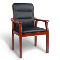 慧采云 办公家具优质实木办公椅会议职员培训椅人体工学电脑椅家用书房椅皮质班前椅