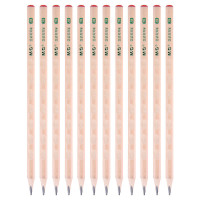 晨光(M&G)文具2B原木洞洞铅笔 三角木杆铅笔 学生正姿沾顶木质铅笔 12支/盒