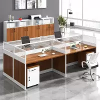 现代简约工作位员工办公桌椅 4人位简约办公桌