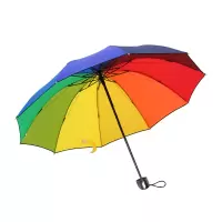 三折碰击布彩虹晴雨伞 DX0018 防风骨架10骨加固晴雨伞彩虹伞(把)