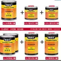 汽车漆2K黑漆烤双组份成品漆汽车面漆2K纯白油漆划痕修补漆金属漆1L/桶