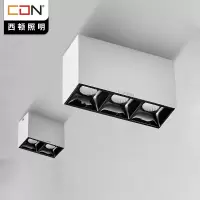 西顿照明LED明装射灯双头吸顶式射灯客厅无主灯照明格栅灯斗胆灯