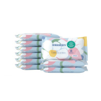 全棉时代 湿厕纸卫生巾便携装8片