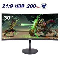 优派 30英寸200Hz HDR10 曲面21:9带鱼屏显示器升降旋转支架游戏电竞电脑爱眼显示器144Hz V