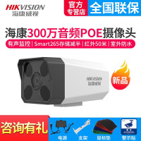 海康威视300万监控摄像头 网络高清音频监控器POE网线供电机半球摄像头 厂区办公室商铺监控摄像头