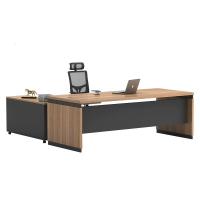 钱柜办公桌简约现代老板桌职员桌带柜办公家具大班台总裁桌经理主管桌