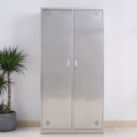 钱柜浴室柜子更衣柜不锈钢储物柜寄存柜碗柜带锁 加厚201不锈钢 二