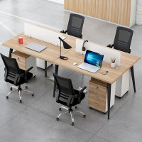 钱柜 职员办公桌简约现代工位桌屏风卡座电脑办公桌 四人位含柜椅