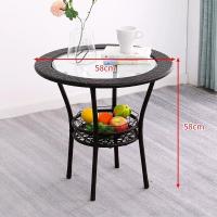 钱柜 阳台腾桌小茶几客厅简约茶几桌圆形钢化玻璃小圆桌小户型桌
