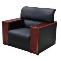 钱柜 办公沙发现代简约 商务会客接待茶几组合皮艺 接待室洽谈沙发套 牛皮 单人位