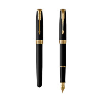 派克(PARKER)钢笔 卓尔系列磨砂黑金夹墨水笔