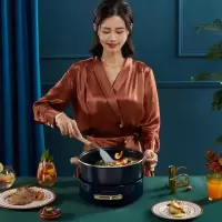 荣事达(Royalstar)电火锅国潮火锅多功能电煮电炖电热锅家用多用途5L大容量煎烤电炒锅分体不粘锅RHG-