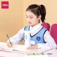 得力(deli)儿童坐姿矫正器夹桌款 小学生作业写字学习支架 可升降防低头正姿支架 蓝白